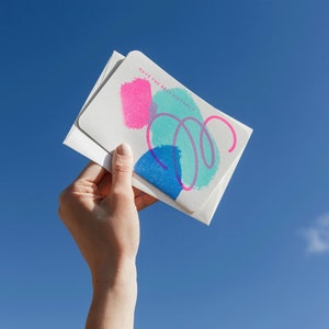 Tenga la mejor tarjeta de felicitación de Riso de arte abstracto de cumpleaños Tarjeta Riso