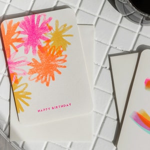Cartão Risógrafo Sunshine Flowers - Cartão Riso Feliz Aniversário