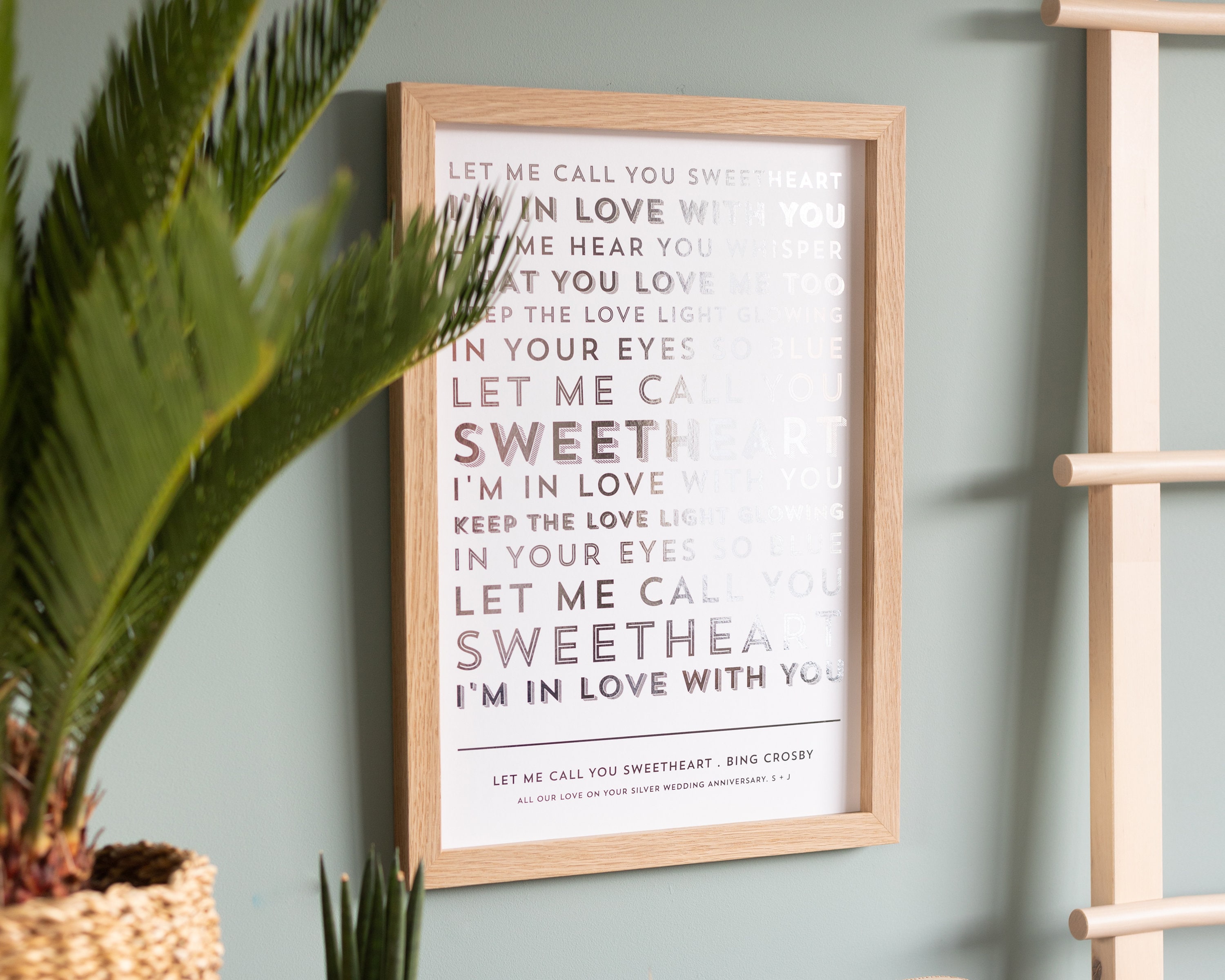 Metallic Foil Song Lyrics Print Typography Print 1st Etsy UK