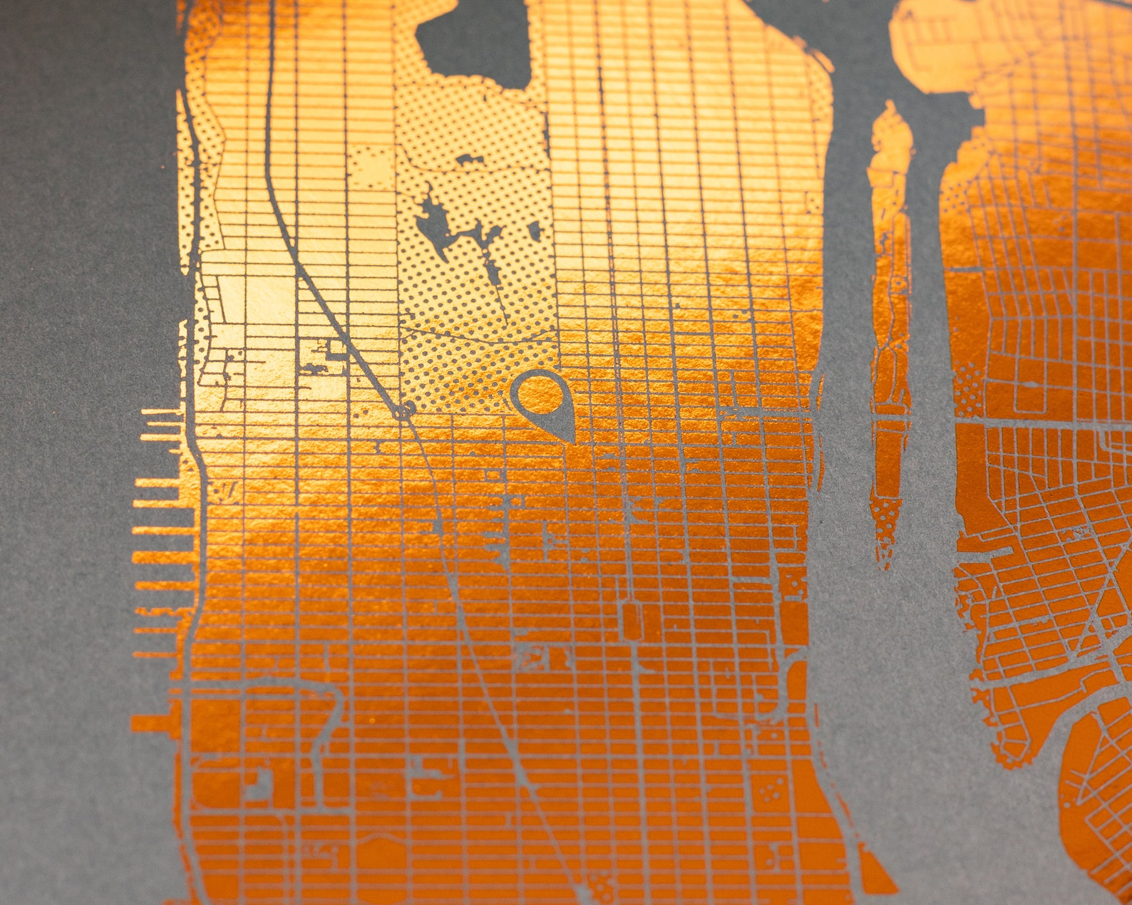 Foil Map Art Print New House Copper Wall Art Gold Foil Etsy UK