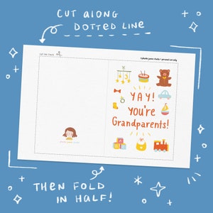 PRINTABLE New Baby Card Baby New Grandparents Card Greetings Card Instant Download Card Printable Greetings Card New Grandchild Card image 4