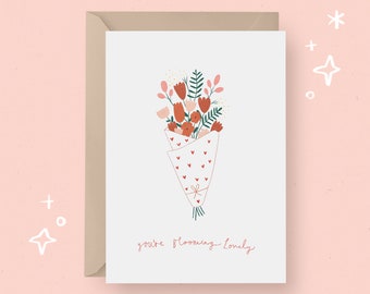 PRINTABLE Valentine's Day Card Love Card Instant Download Card Printable Greetings Card You're Blooming Lovely Valentine's Card Love Day