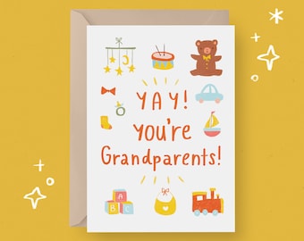 PRINTABLE New Baby Card Baby New Grandparents Card Greetings Card Instant Download Card Printable Greetings Card New Grandchild Card