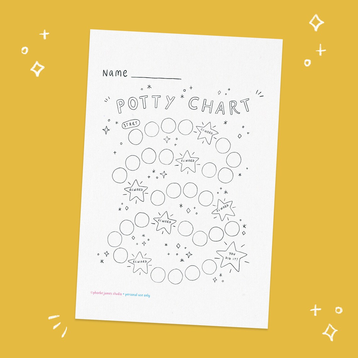 PRINTABLE Potty Training Reward Chart Kids Reward Chart - Etsy