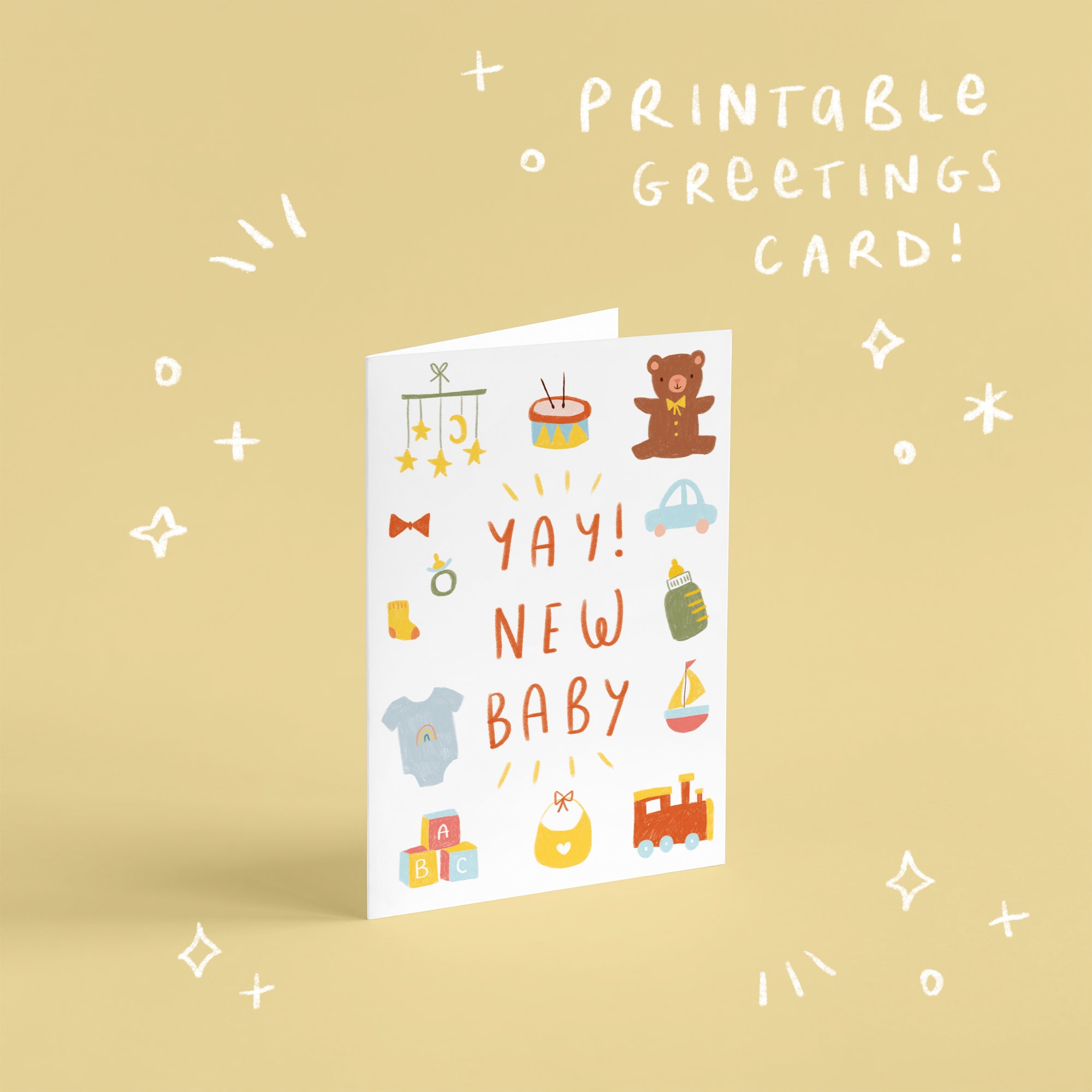 PRINTABLE New Baby Card Gender Neutral Baby Card Gender Neutral New ...