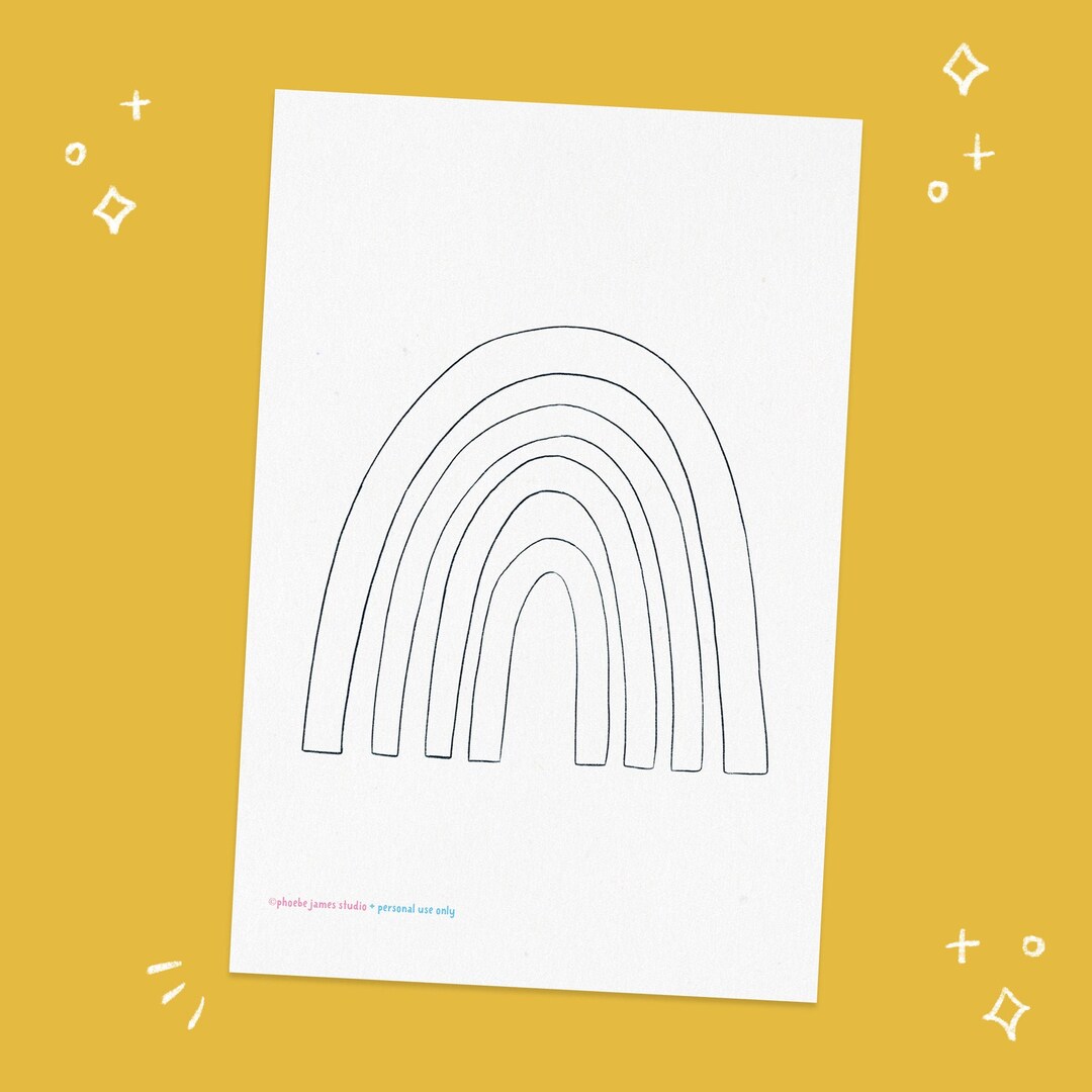 PRINTABLE Colouring Page Rainbow Colouring in Page Digital Download ...