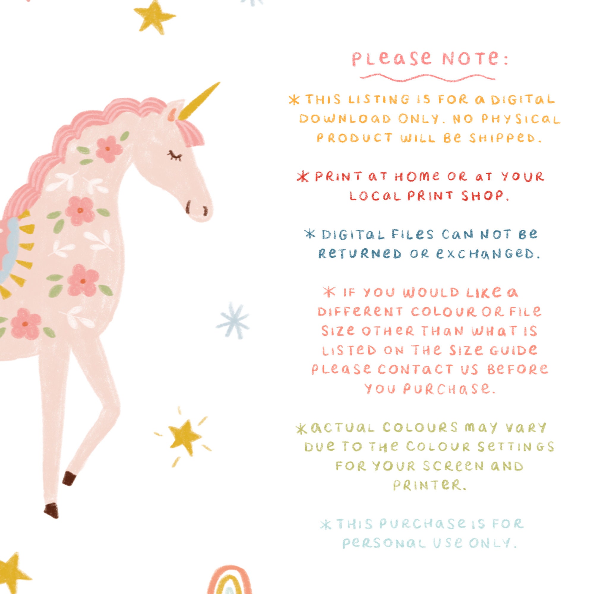 PRINTABLE Birthday Card Birthday Unicorn Card Instant Download Card ...