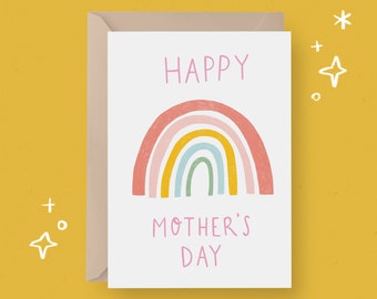 PRINTABLE Mother's Day Card Rainbow Card Instant Download Card Printable Greetings Card Rainbow Mother's Day Cute Mum Mom Greetings Card