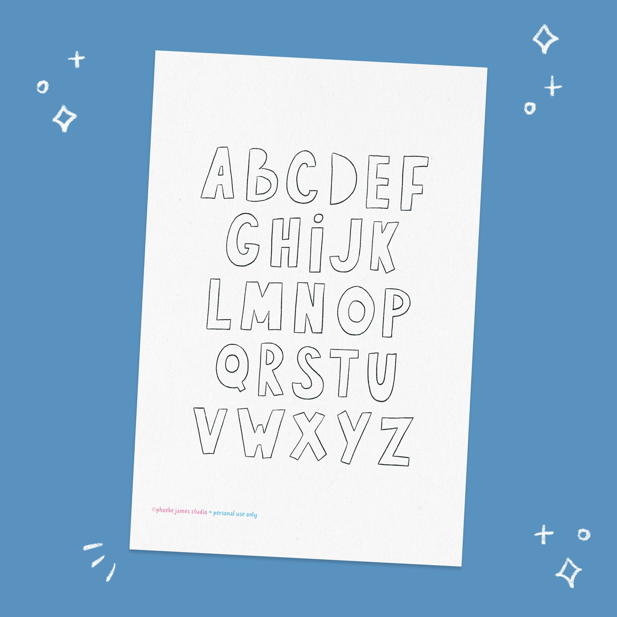 PRINTABLE Colouring Page Alphabet Colouring in Page Digital Download Kids Activity Instant