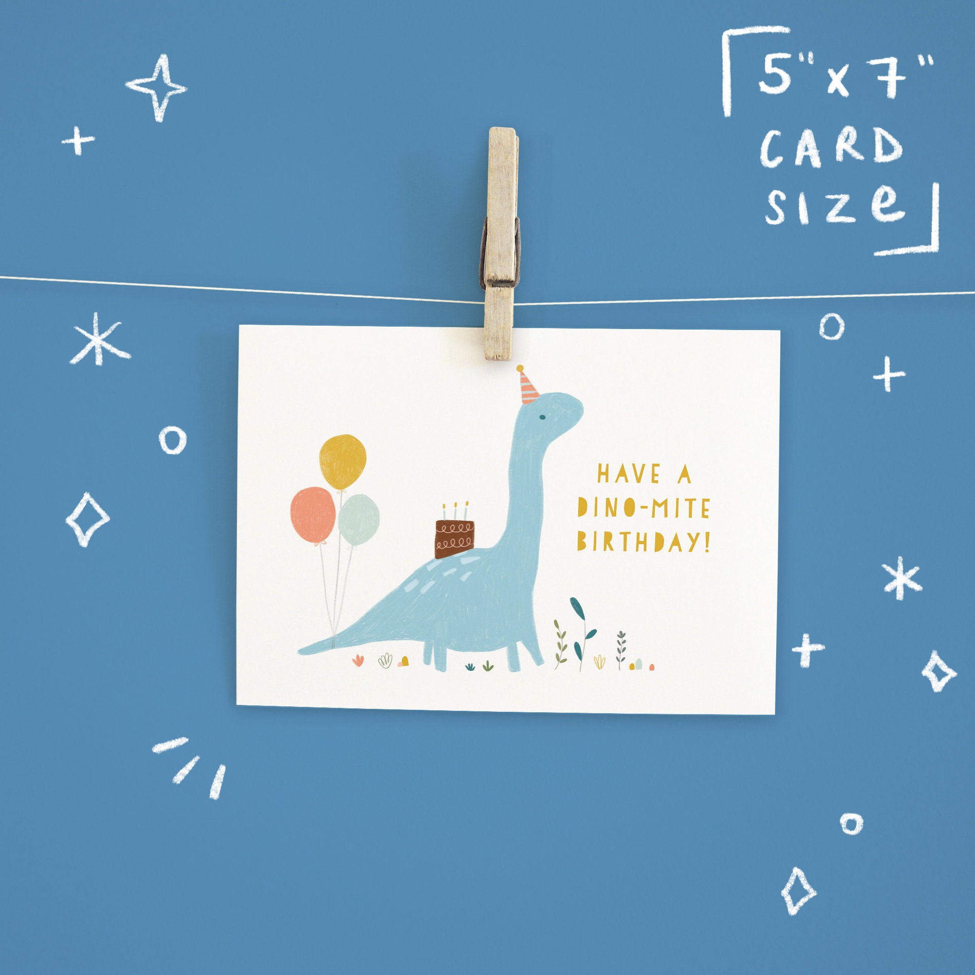 PRINTABLE Birthday Card Birthday Dinosaur Card Instant Download Card Printable Greetings Card ...