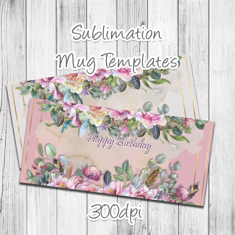 Sublimation Mug Template 4 Coloured Designs 8 Templates In Etsy