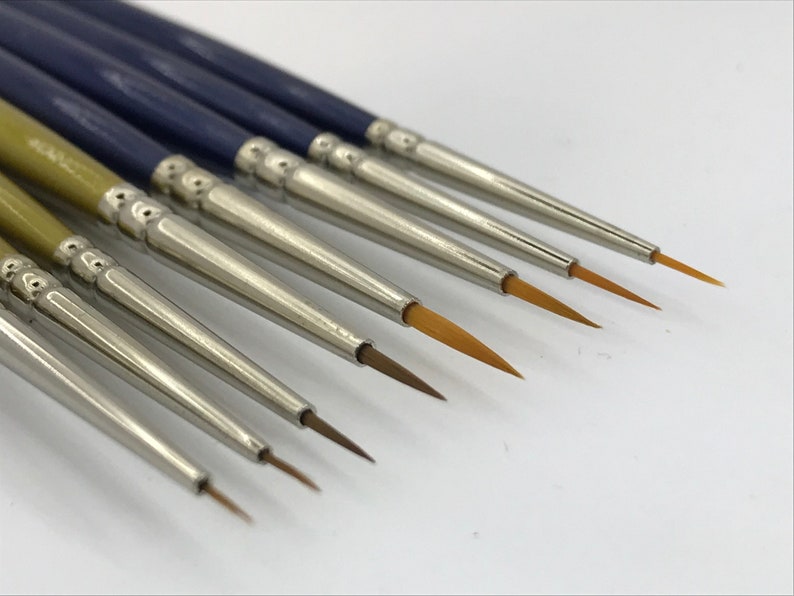 Miniature Model Painting Brushes Ultra Fine Detail Synthetic Etsy