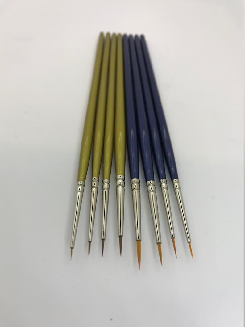 Miniature Model Painting Brushes Ultra Fine Detail Synthetic Etsy