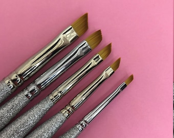Nail Art Brushes - Angled Flats