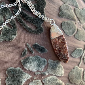 Hand-soldered Stone Pendant on Silver Chain Handmade Necklace