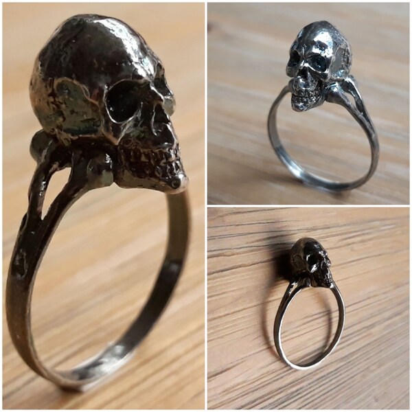 Bague en argent (925) "tête de mort"