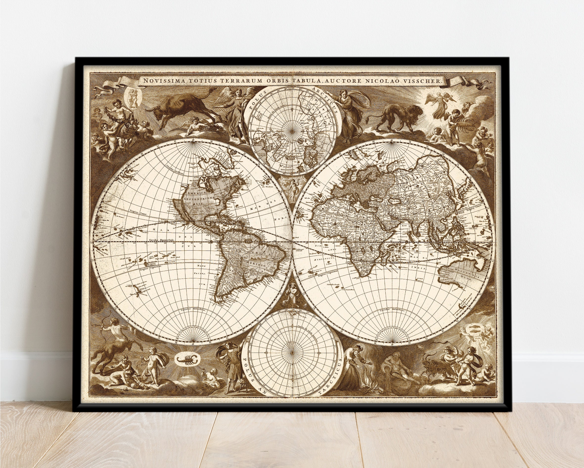 World Map Wall Art Old World Map Vintage World Map Antique Etsy