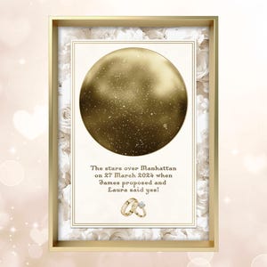 Carte des étoiles de fiançailles, personnalisée, sur mesure, unique, sur mesure, cadeau de fiancée, proposition de mariage, fiançailles, fiançailles pour se marier, cadeau de mariage