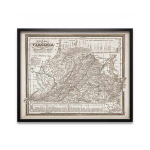 Virginia Map, Old Virginia Map, Vintage Map Print, Map Lover Gift, Historical Map, American Map, My State, Patriotic Gift
