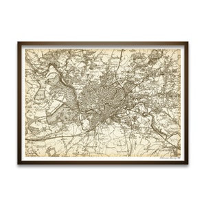 クリスマス用に12月16日までにご注文ください。ヴィンテージブリストルマッププリント、1885年陸地測量地図、歴史的装飾