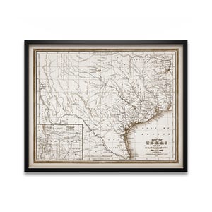 Texas State Map, Old Texas Map, Vintage Map Print, Map Lover Gift, Historical Map, American Map, My State, Patriotic Gift