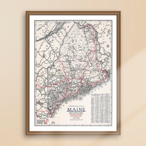 Maine Map Old Maine Map Old Map Vintage Map Print Map - Etsy UK