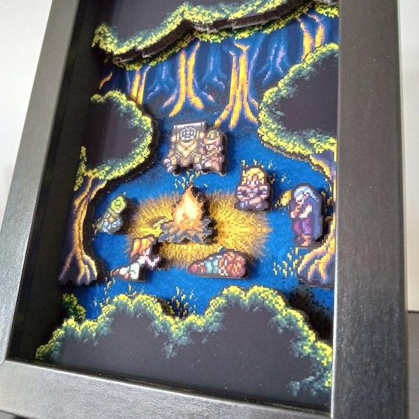 Chrono Trigger Fiona's Forest Shadow Box  Diorama 3D Pop Art