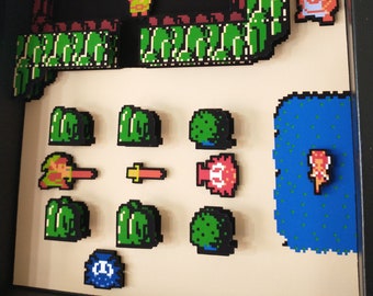 Diorama de caja de sombras de The Legend of Zelda en arte pop 3D