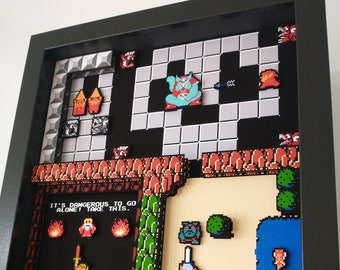 Diorama de caja de sombras grande de The Legend of Zelda, arte pop 3D