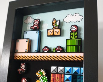 Super Mario 3 Shadow Box Diorama 3D Pop Art