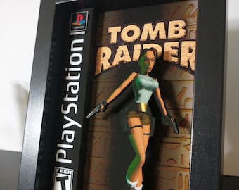 1996 Tomb Raider Lara Croft  Shadow Box Diorama 3D Pop Art