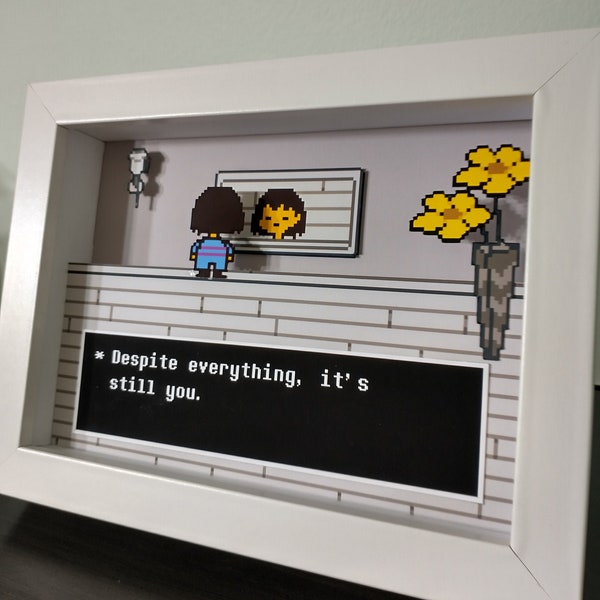 Undertale Despite Everything  Shadow Box Diorama 3D Pop Art