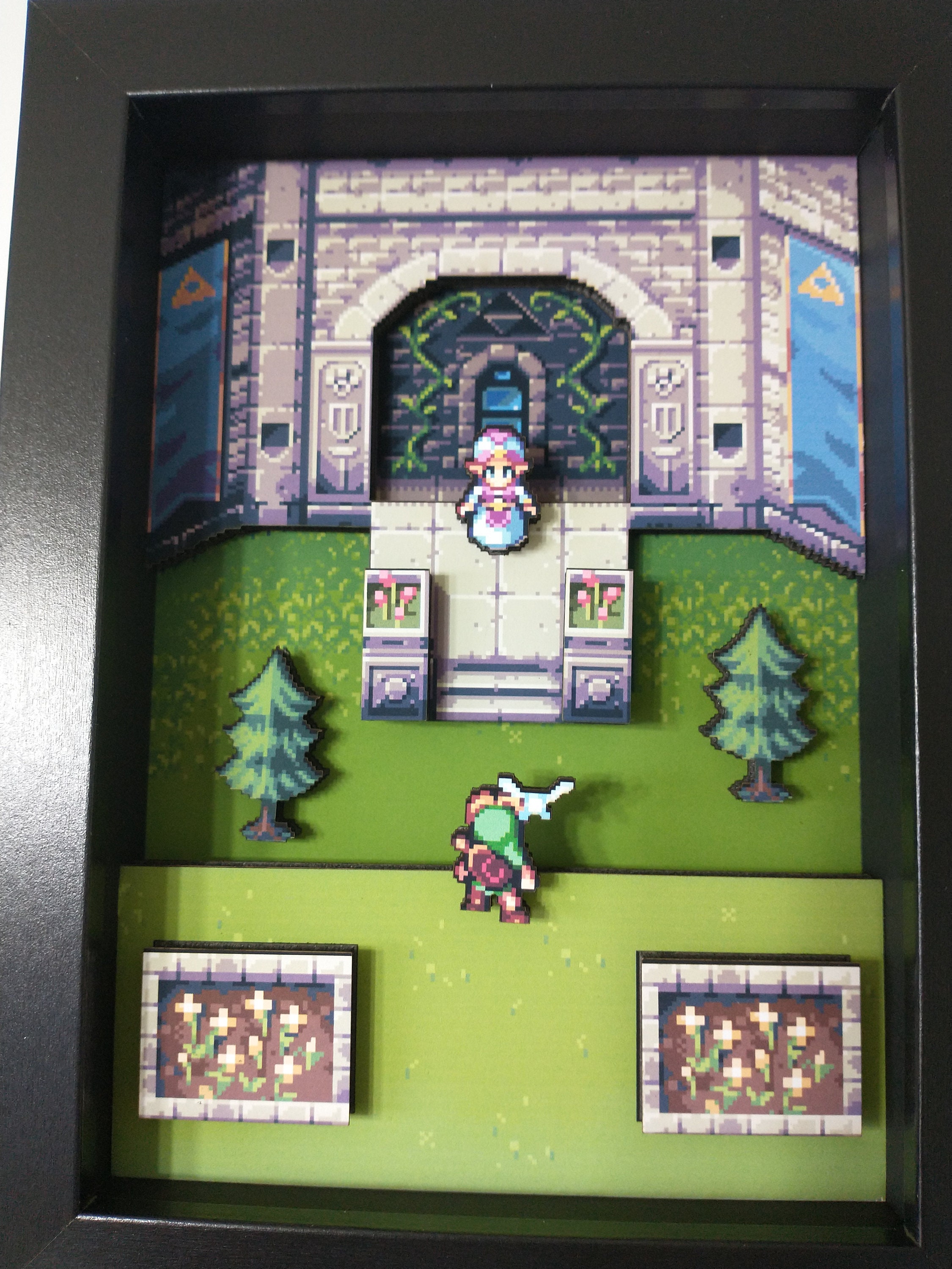 ☆ Diorama Art The Legend of Zelda Ocarina of Time Link Meets Zelda Shadow Box