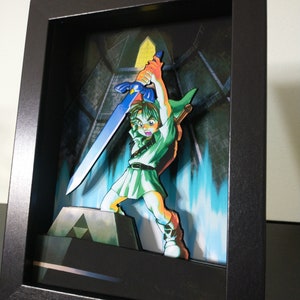 The Legend of Zelda Ocarina of Time  Shadow Box Diorama 3D Pop Art