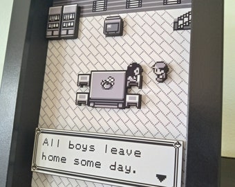 ¡Pokémon! Todos los chicos se van de casa algún día. Diorama de caja de sombras 3D Pop Art.