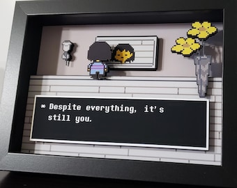 Diorama de caja de sombras de Undertale a pesar de todo (Arte pop 3D)