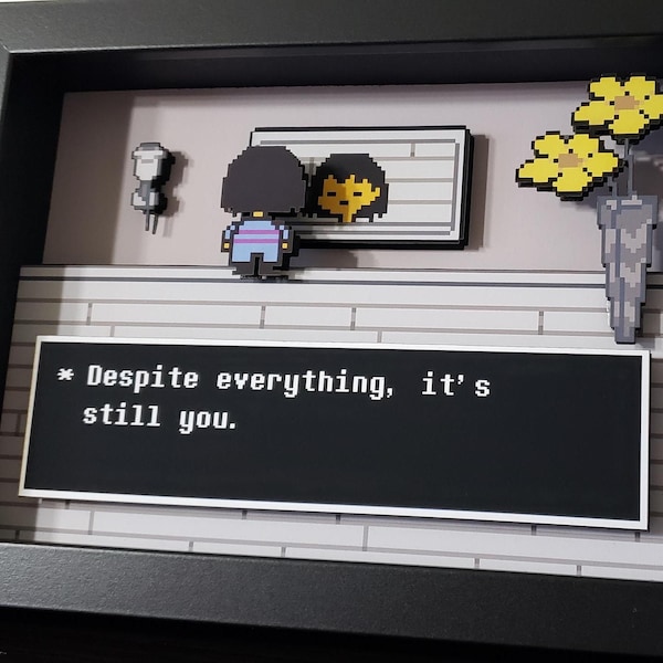 Undertale Despite Everything  Shadow Box Diorama 3D Pop Art