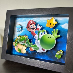 Super Mario Galaxy 2 Shadow Box Diorama 3D Pop Art