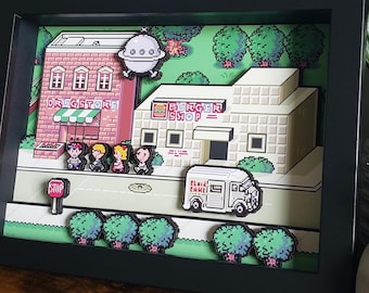 EarthBound Shadow Box Diorama 3D Pop Art