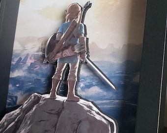 The Legend of Zelda Breath of the Wild  Shadow Box Diorama 3D Pop Art