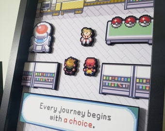 ¡Pokémon Grande! ¡Cada viaje comienza con una decisión! Diorama de Caja de Sombras de GBA, Arte Pop 3D