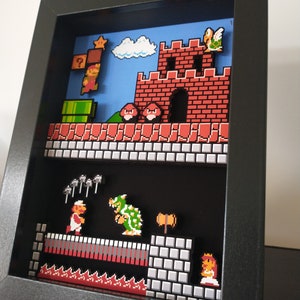 Super Mario Brothers Shadow Box Diorama 3D Pop Art