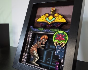 Super Metroid Shadow Box Diorama 3D Pop Art