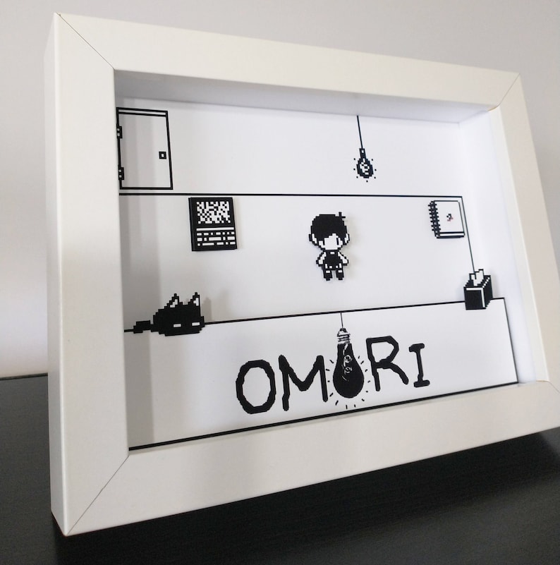 Omori White Space Shadow Box Diorama 3D Pop Art Etsy Canada