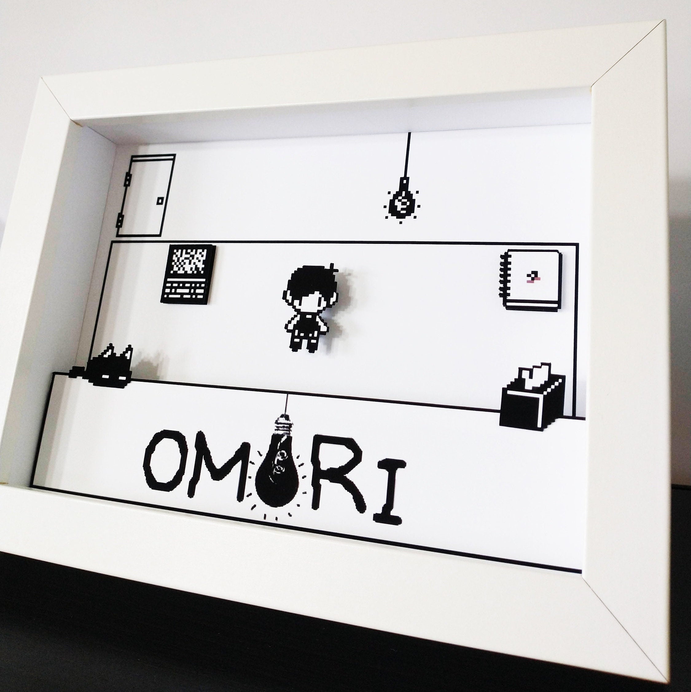 Omori White Space Shadow Box Diorama 3D Pop Art - Etsy