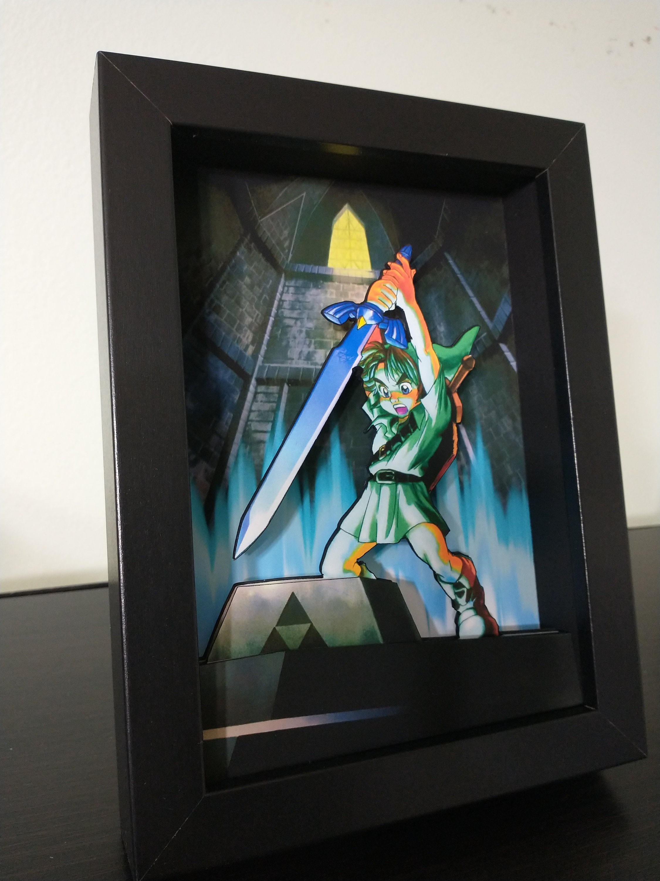The Legend of Zelda Link to the Past Ocarina Scene Shadow Box Diorama Cube  SNES