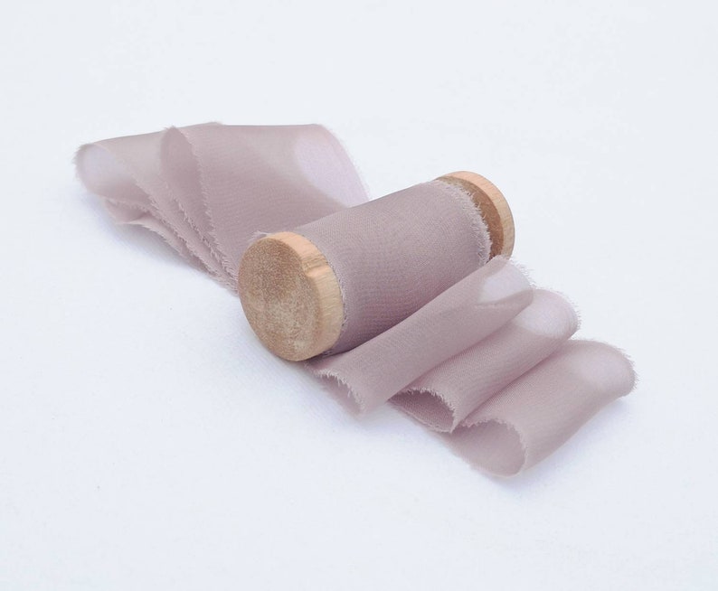 wedding favors Nude Silk Chiffon Ribbon; Hand-dyed Silk Ribbon; Wedding bridal bouquet wedding photography styling invitations