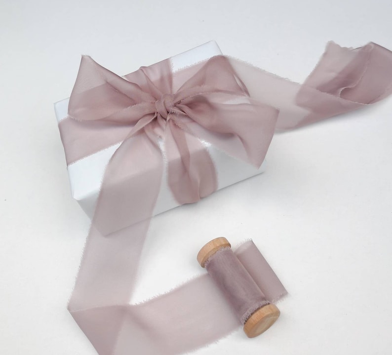 wedding favors Nude Silk Chiffon Ribbon; Hand-dyed Silk Ribbon; Wedding bridal bouquet wedding photography styling invitations