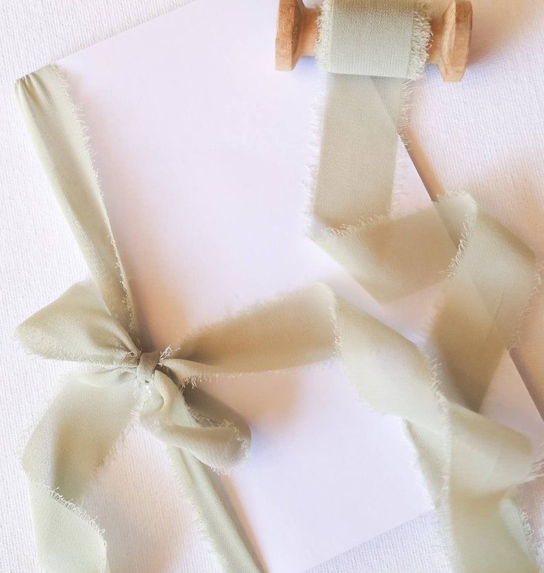 invitations wedding photography styling wedding favors Avocado Green Silk Ribbon; Hand-dyed Silk Ribbon; Wedding bridal bouquet