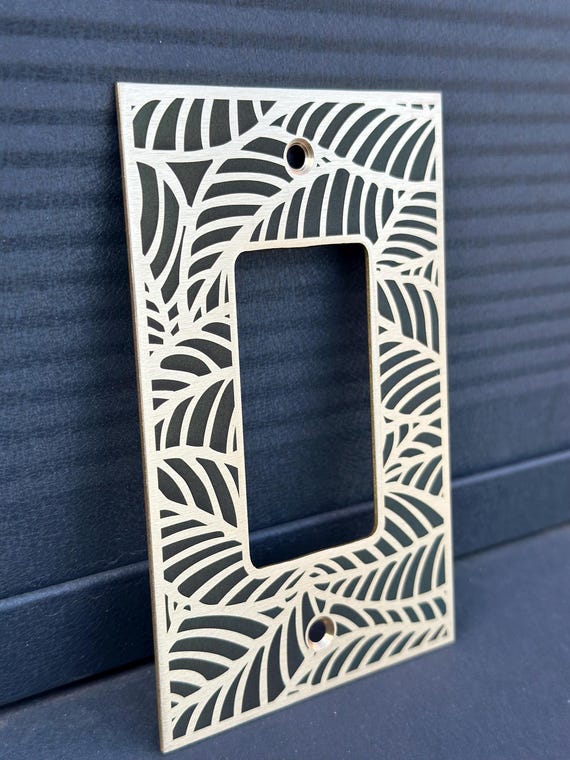 Custom Brass light switch plate  - any pattern available for engraving